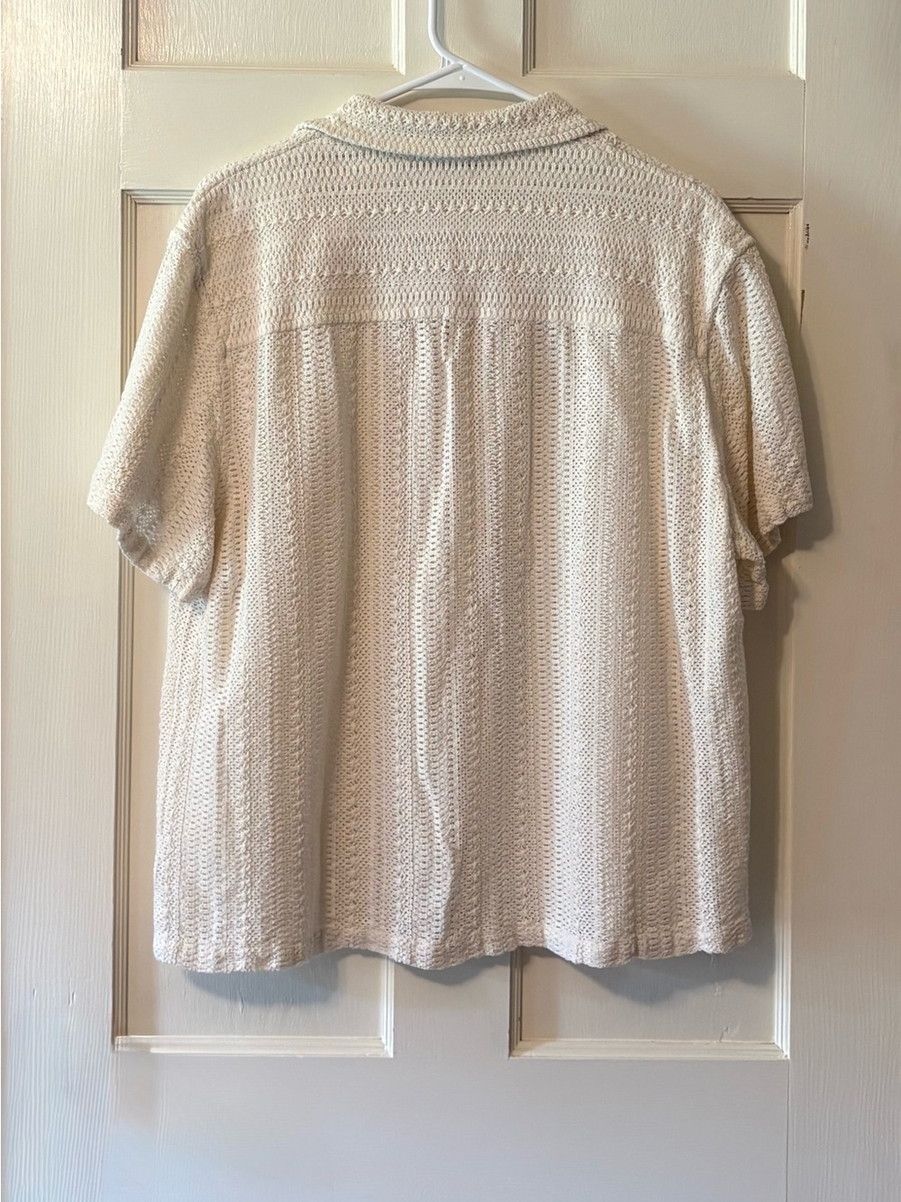 Zara Men’s Textured Knit Short Sleeve Button-Up Shirt - Picture 4 of 4